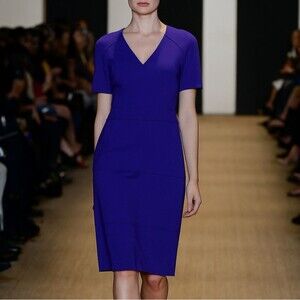 Carolina Herrera V-Neck Knee-Length Dress Size: M | US 6